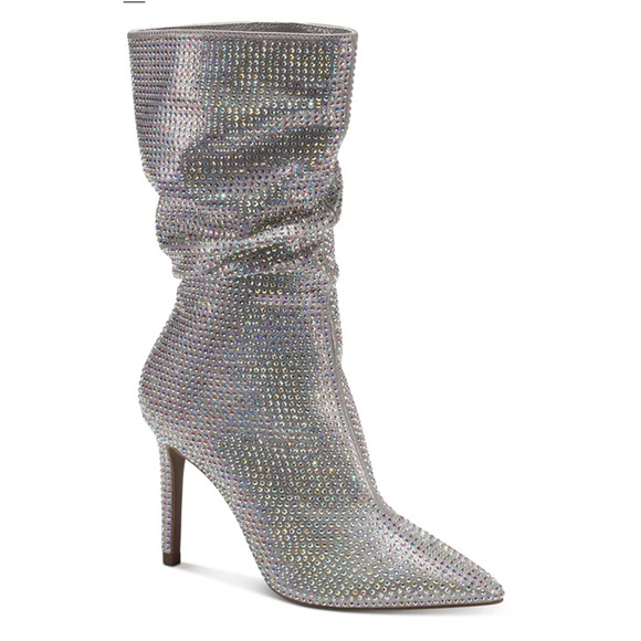 Thalia Sodi Women's Raquell Slouch Dress Boots Silver Bling Size 12  NWT - Picture 1 of 7